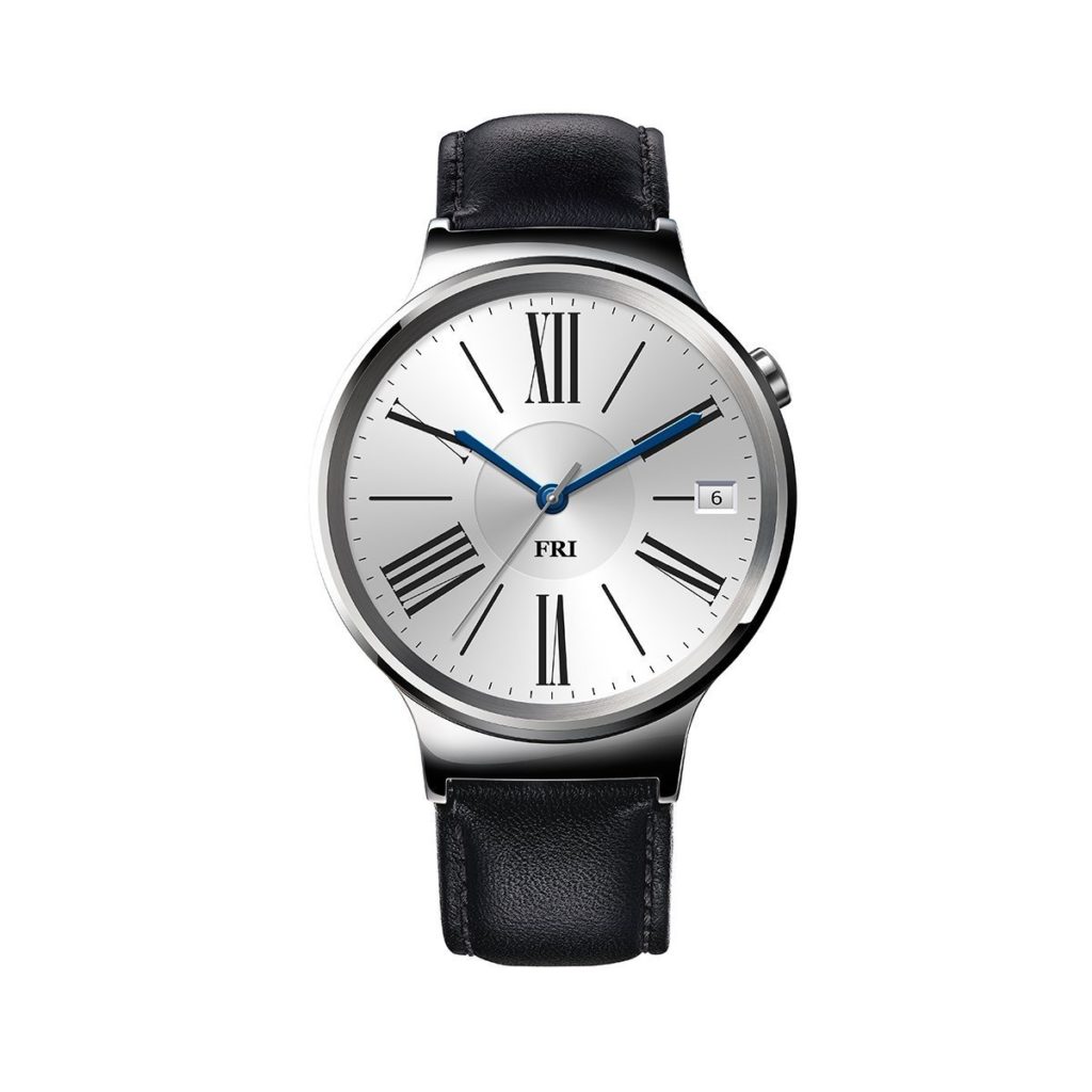 Huawei Watch Stainless Steel with Black Suture Leather Strap